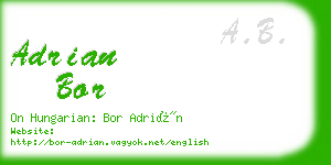 adrian bor business card